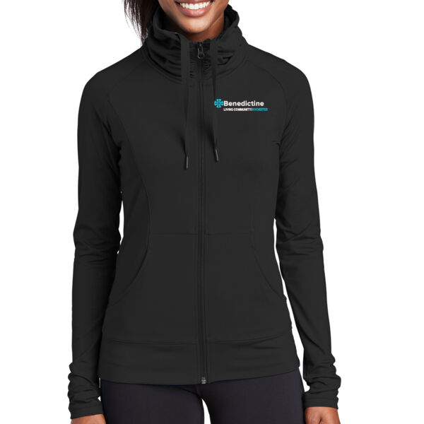 Sport Tek Ladies Sport Wick Stretch Full Zip Jacket - Embroidered Logo Thumbnail