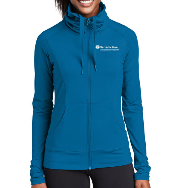 Sport Tek Ladies Sport Wick Stretch Full Zip Jacket - Embroidered Logo Thumbnail