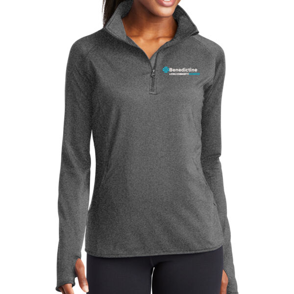 Sport-Tek Ladies Sport Wick Stretch 1/2 Zip Pullover - Embroidered Logo Thumbnail