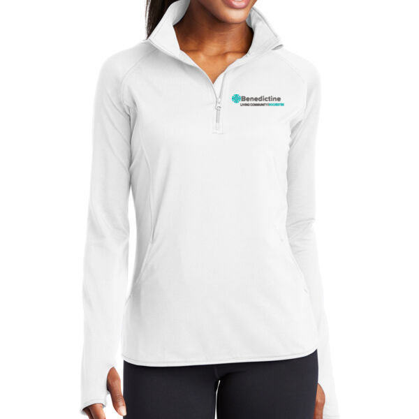 Sport-Tek Ladies Sport Wick Stretch 1/2 Zip Pullover - Embroidered Logo Thumbnail