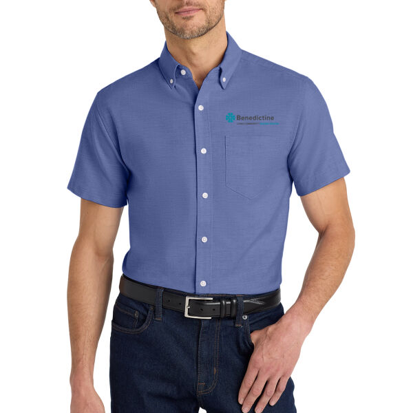 Port Authority Short Sleeve SuperPro Oxford Shirt - Printed Logo Thumbnail