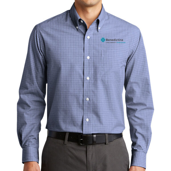 Port Authority Plaid Pattern Easy Care Shirt - Printed Logo Thumbnail