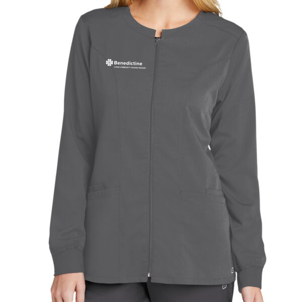 Wink Womens Premiere Flex Full Zip Scrub Jacket - Printed Logo Thumbnail