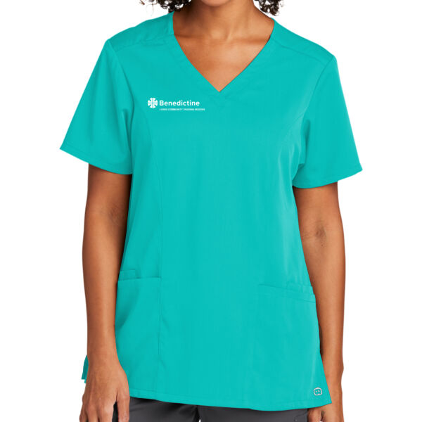 Wink Womens Premiere Flex V Neck Top - Printed Logo Thumbnail