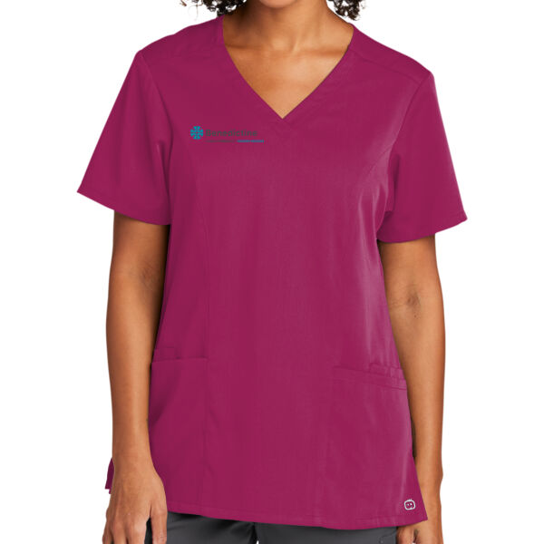 Wink Womens Premiere Flex V Neck Top - Printed Logo Thumbnail